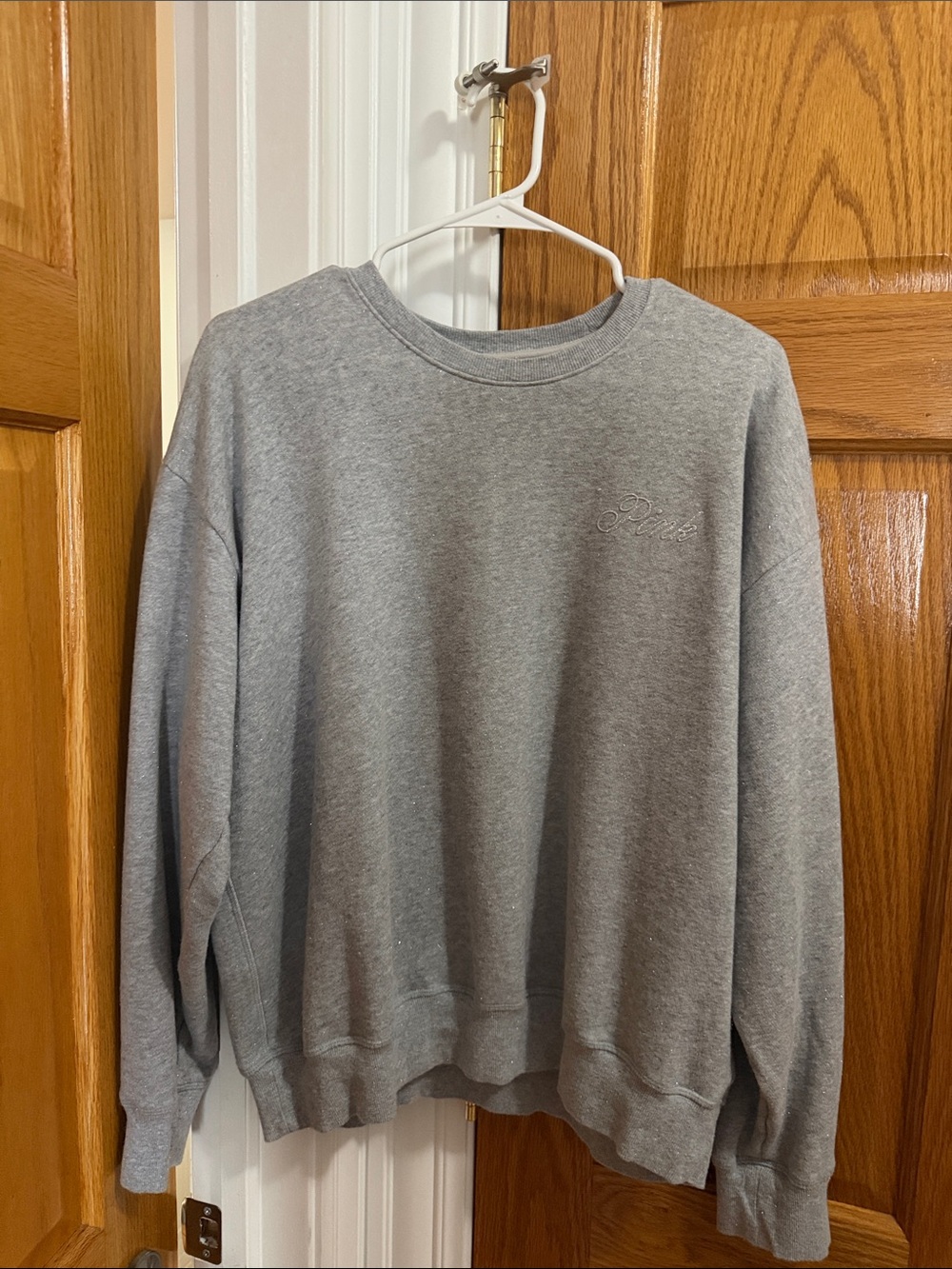 Gray Embroidered Crewneck Sweater - Unbranded